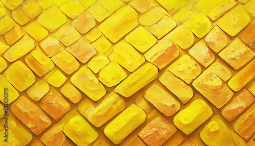 Yellow brick road background. Can be used as wallpaper by ai