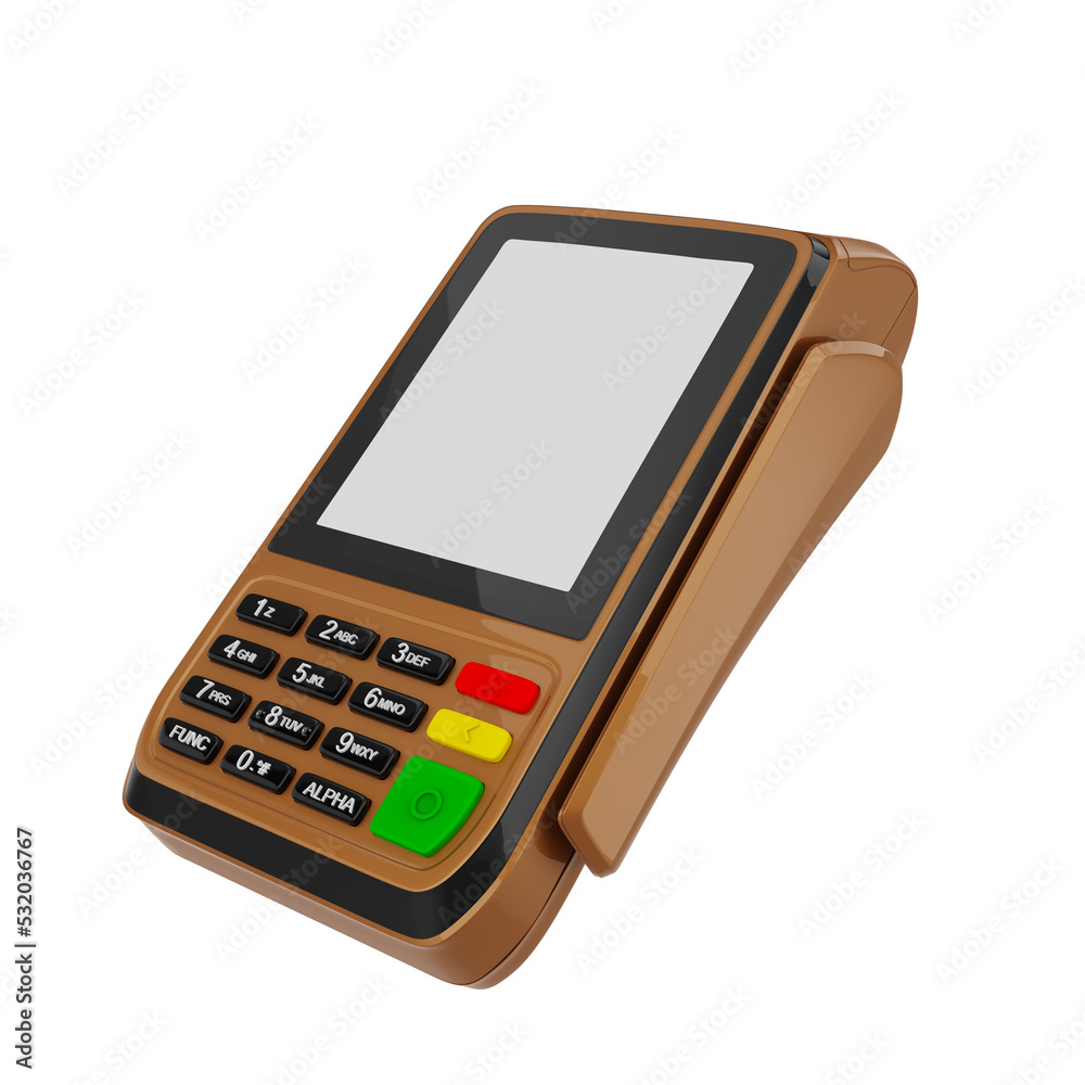 Payment terminal with credit card 3d Payment terminal with credit card 3d