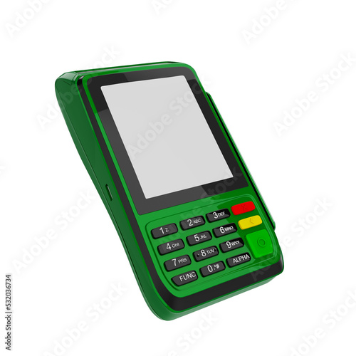 Payment terminal with credit card 3d