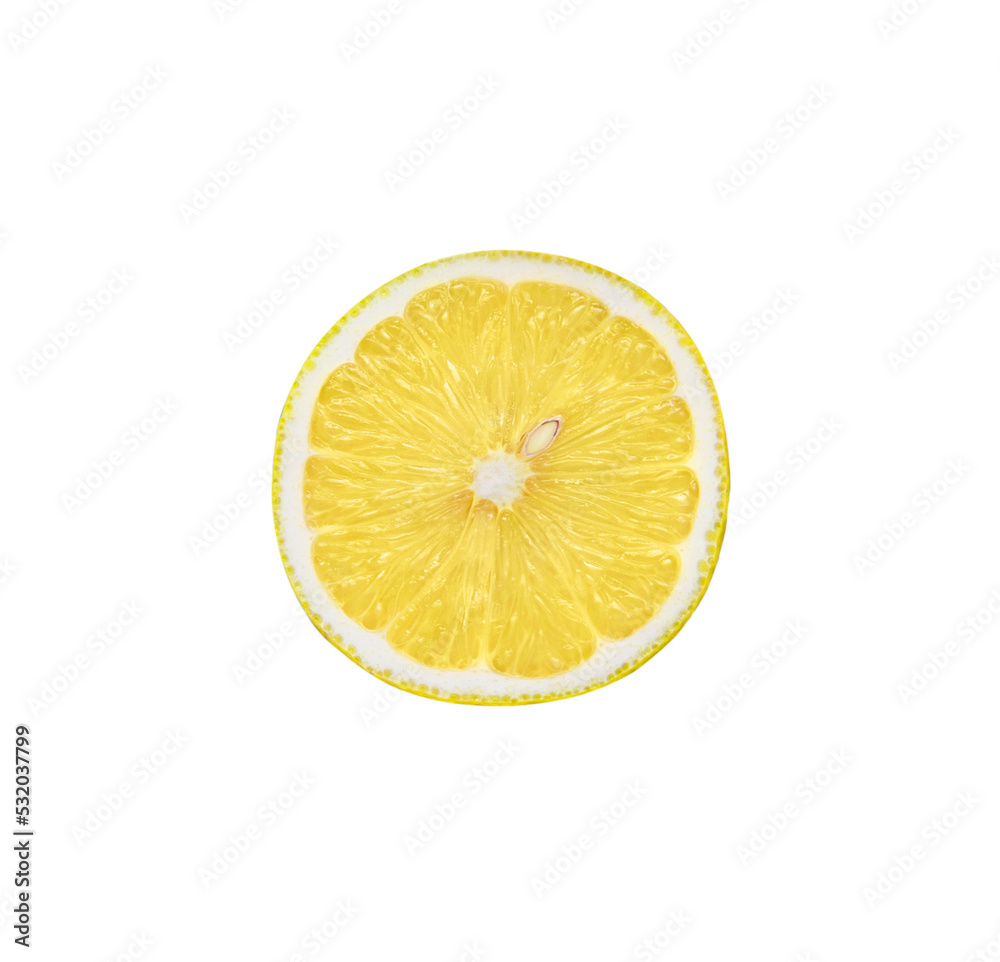 Sliced yellow lemon on transparent background close up. Juicy ripe fresh citrus fruit lemon. Sliced yellow lemon on transparent background close up. Juicy ripe fresh citrus fruit lemon.