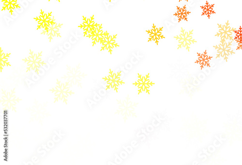 Light Green  Yellow vector background with beautiful snowflakes  stars.