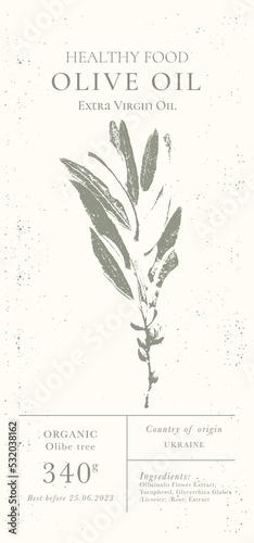 Elegant Label for Natural organic herbal products. Vintage packaging design collection for Cosmetics, Pharmacy, healthy food. Dried leaves, real herbarium