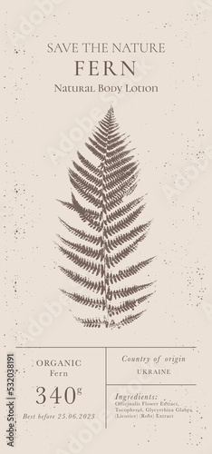 Elegant Label for Natural organic herbal products. Vintage packaging design collection for Cosmetics, Pharmacy, healthy food. Dried leaves, real herbarium