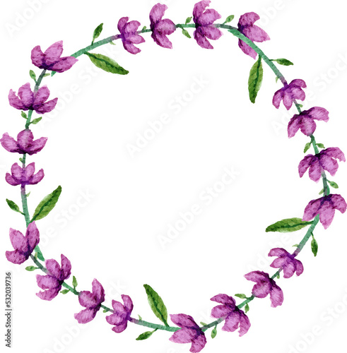 frame made of purple  flowers