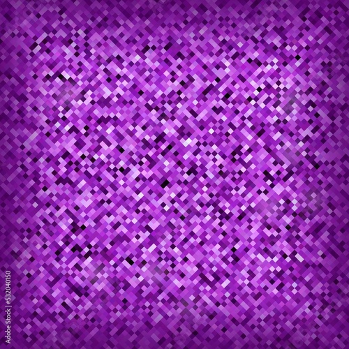 Mosaic rhombus empty background of lilac color. Shadow vignette. Textured geometric pattern.