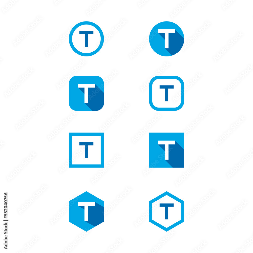 letter T icon sample letter T icon sample