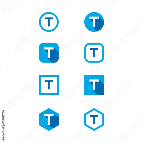 letter T icon sample
