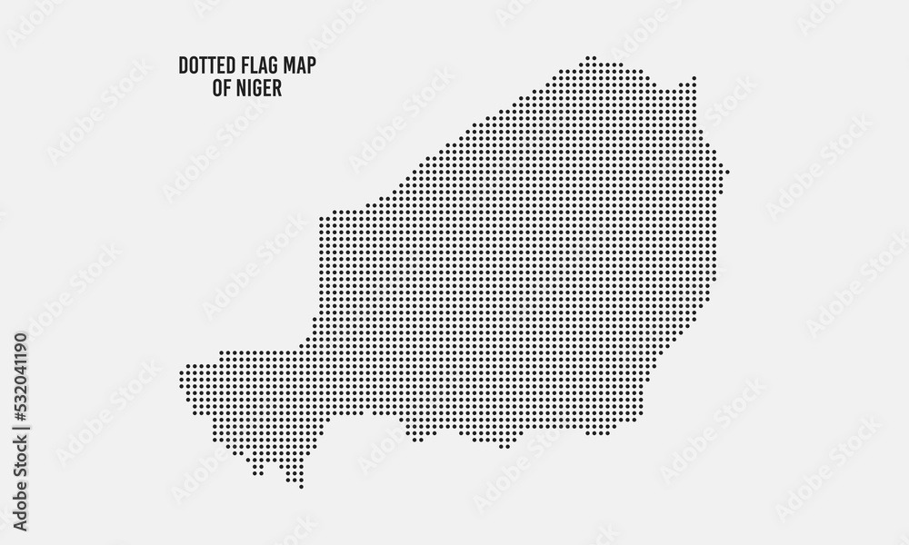 Dotted Niger Map Vector Illustration