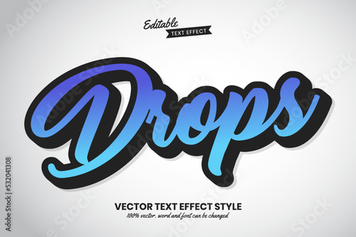 Drops text, funky text effect style editable