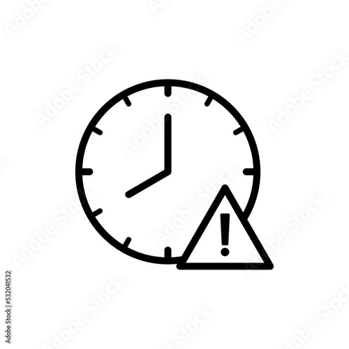 Icono de advertencia de tiempo. Caducidad. Concepto de aviso. Ilustración vectorial