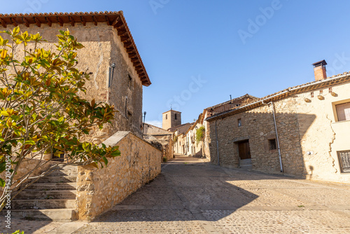 a street with traditional houses in Caracena village, Tierras del Burgo, province of Soria, Castile and León, Spain © Jorge Anastacio