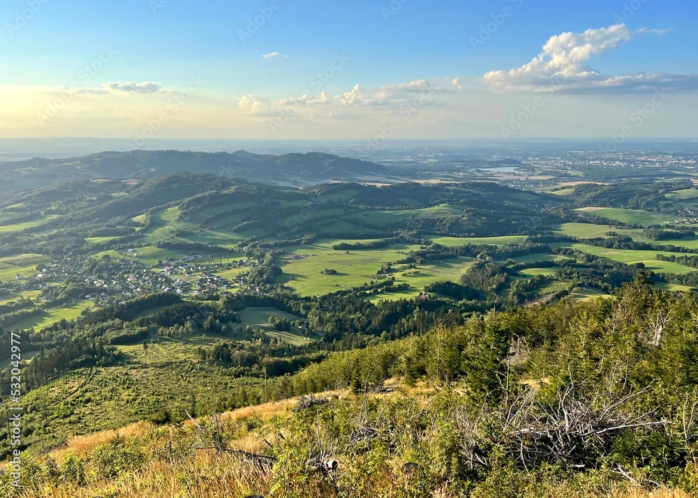 view of the landscape from the top of the Ondrejnik mountain view of the landscape from the top of the Ondrejnik mountain