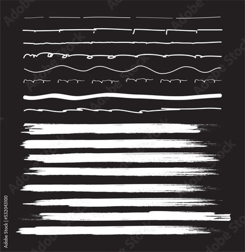 Wallpaper Mural White brush stroke set isolated on background. Collection of trendy brush stroke vector for white ink paint, grunge backdrop, dirt banner, watercolor design and dirty texture. Brush stroke vector Torontodigital.ca