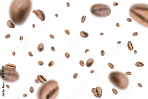 Canvas Print Coffee flying bean background