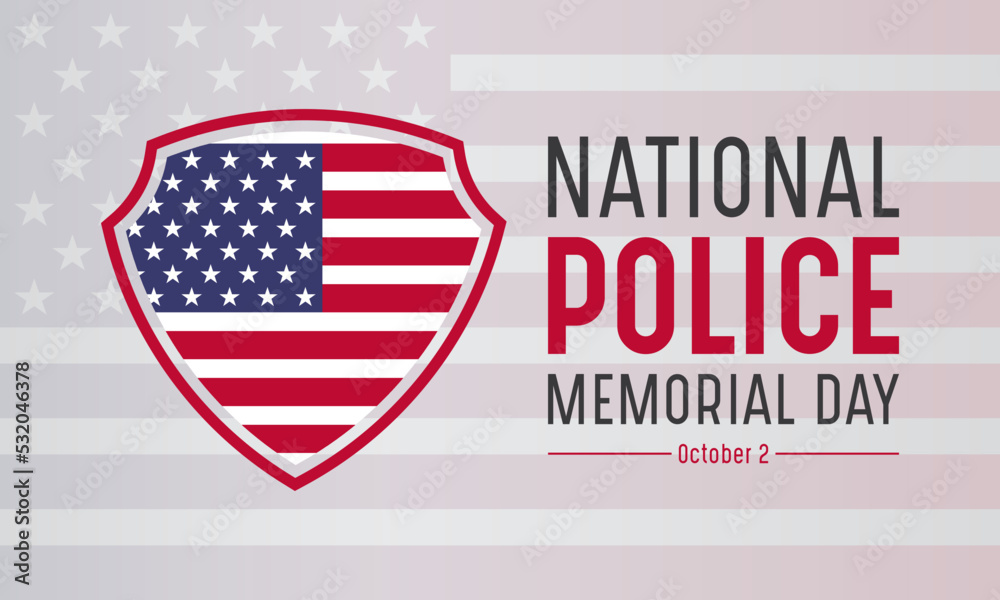 National police memorial day, october 2. Vector template for banner