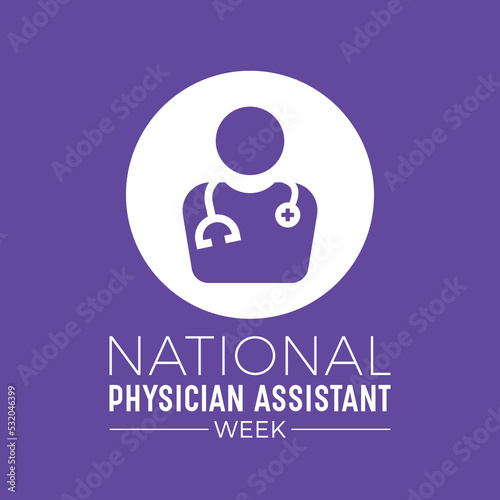 National physician assistant week is celebrated every year in october 6-12. Template for banner, card, background. Vector illustration.