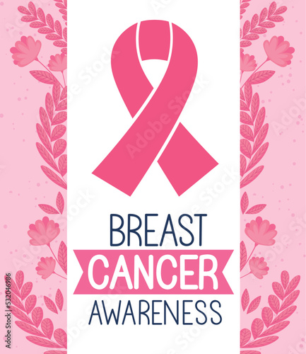 breast cancer awareness lettering poster