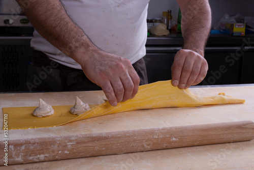 Making home made ravioli series of photo full lesson