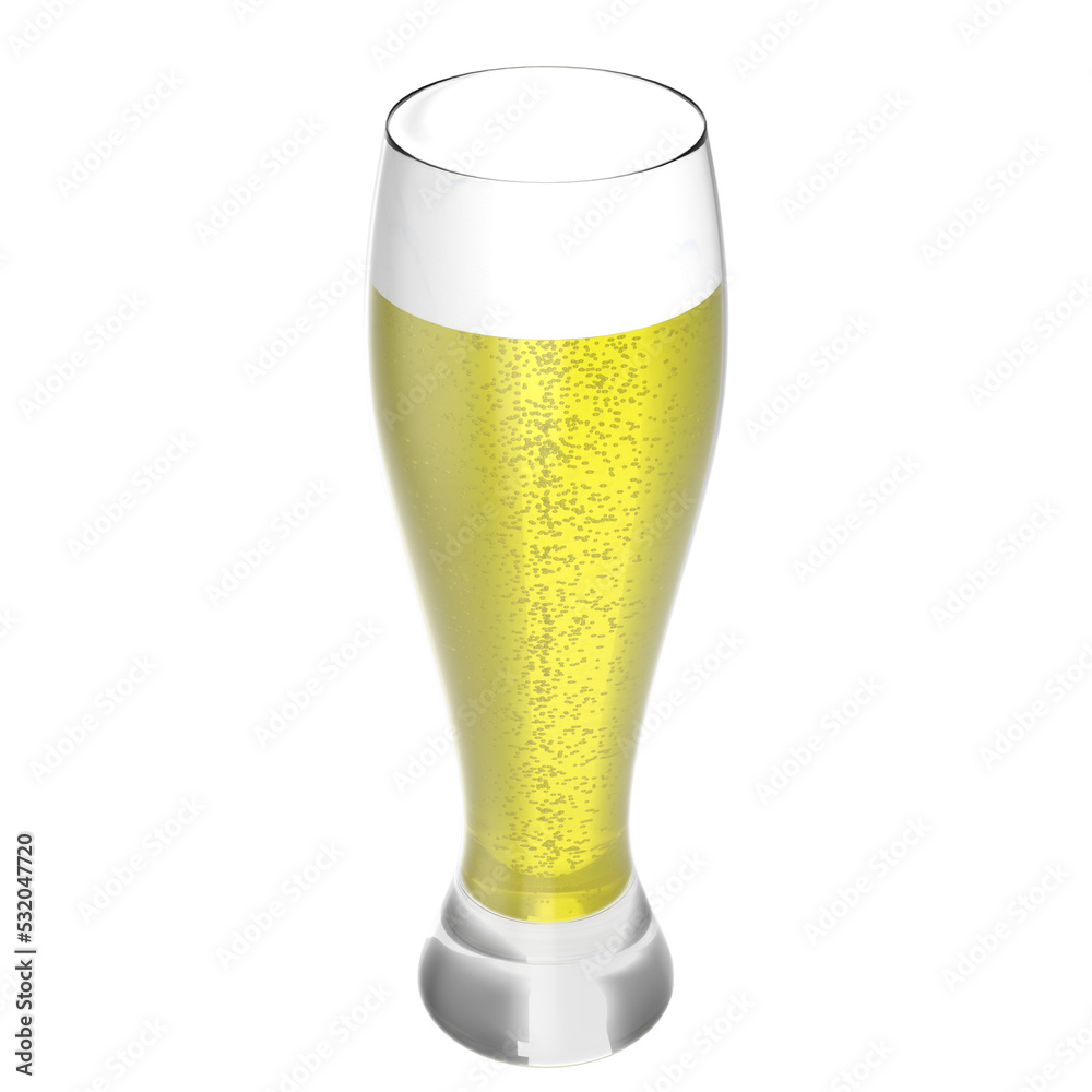 3D rendering illustration of a beer glass 3D rendering illustration of a beer glass