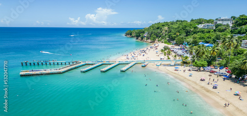 Fototapeta Naklejka Na Ścianę i Meble -  Crash Boat Beach, Aguadilla, Puerto Rico. A very popular beach for loacal and tourists.