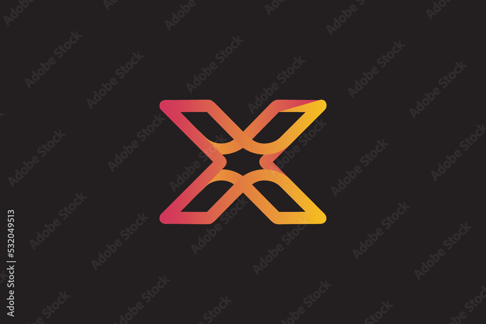 vector graphic of letter X, technology, simple, modern, orange gradient logo design vector graphic of letter X, technology, simple, modern, orange gradient logo design