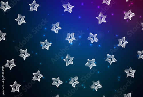 Dark Pink, Blue vector texture with beautiful stars. © smaria2015