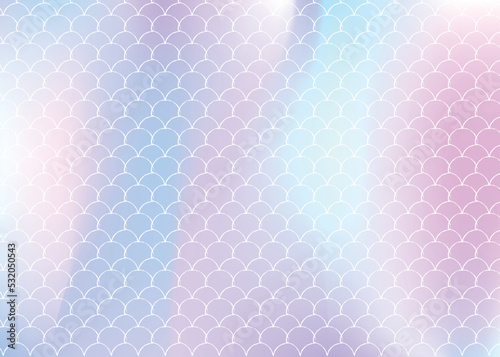 Holographic mermaid background with gradient scales.