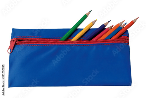 back to school case with colourful pencils Fototapet