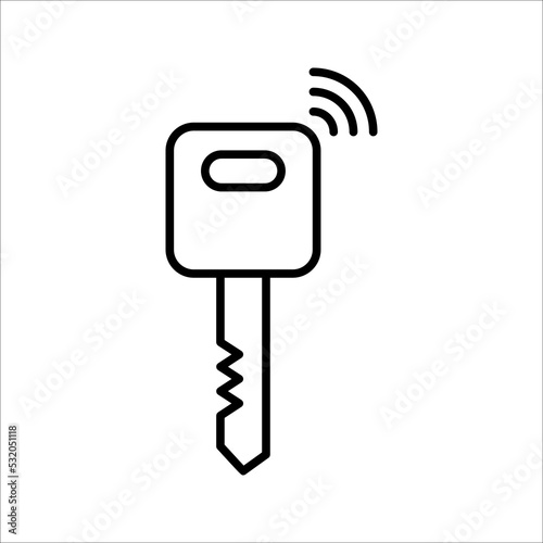 Smart key icon vector in black solid flat design icon isolated on white background. Can be used for web and mobile.