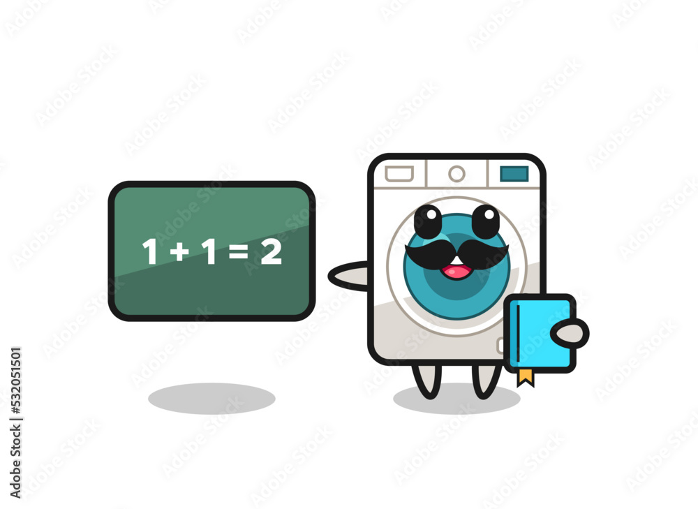 Illustration of washing machine character as a teacher Illustration of washing machine character as a teacher