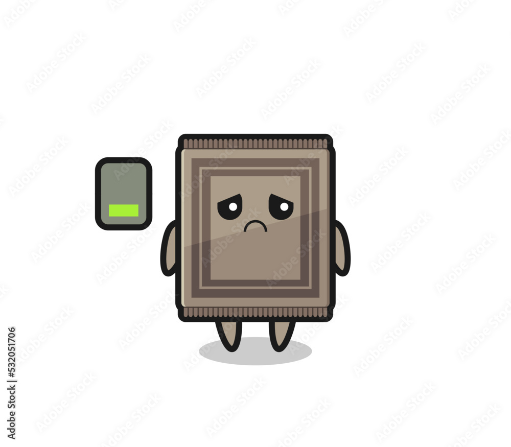 carpet mascot character doing a tired gesture carpet mascot character doing a tired gesture