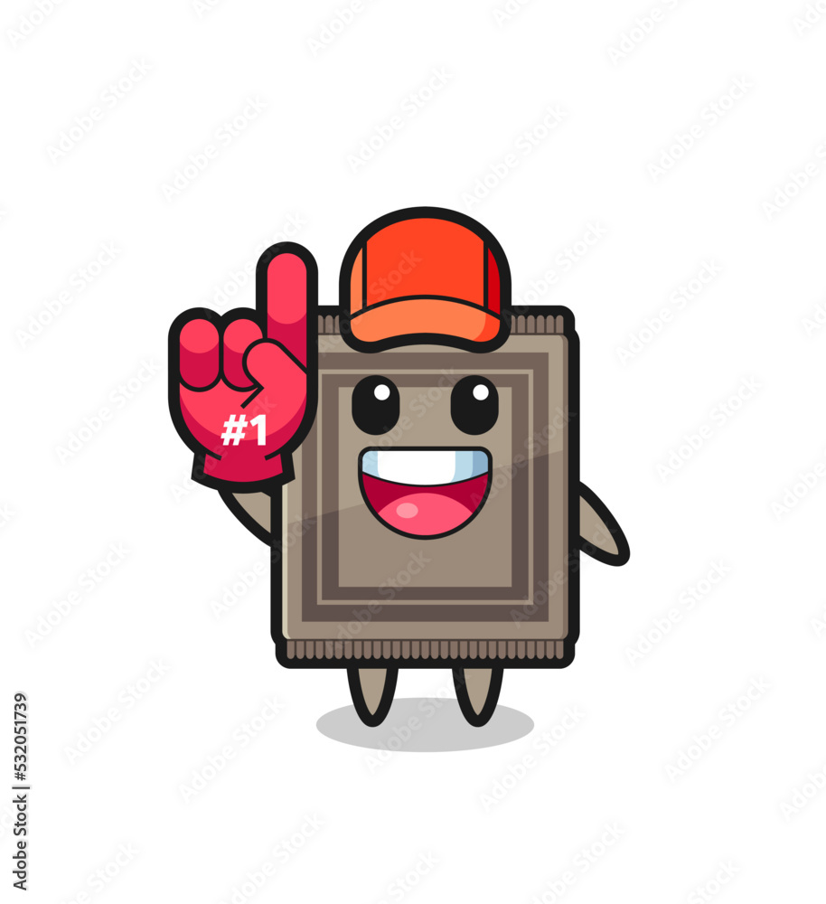 carpet illustration cartoon with number 1 fans glove carpet illustration cartoon with number 1 fans glove