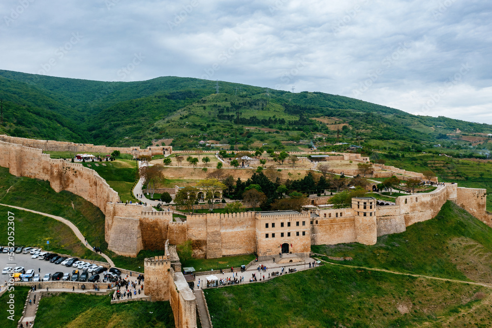 Naryn-Kala fortress in Derbent, Dagestan, Russia, aerial view