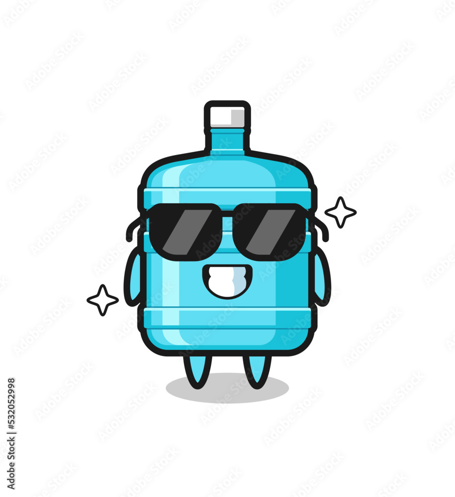 Cartoon mascot of gallon water bottle with cool gesture Cartoon mascot of gallon water bottle with cool gesture