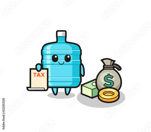 Character cartoon of gallon water bottle as a accountant