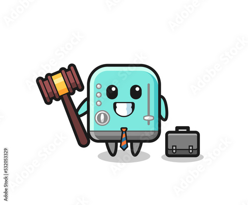 Illustration of toaster mascot as a lawyer