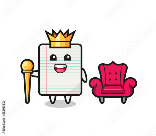 Mascot cartoon of paper as a king