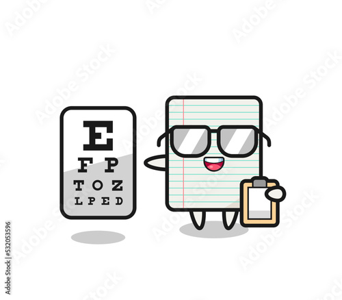 Illustration of paper mascot as an ophthalmology