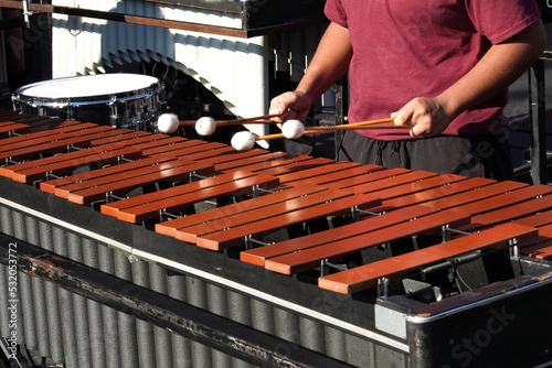 Εκτύπωση καμβά Hands of a musician playing a xylophone