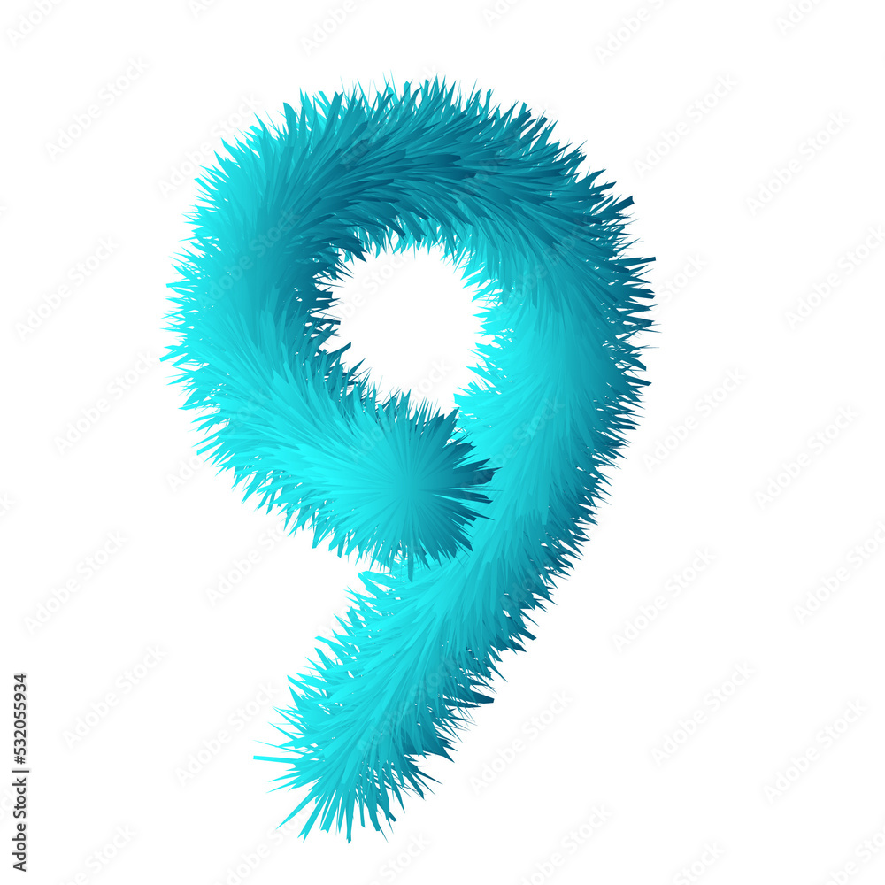 3D cartoon fun animal fur number 9 3D cartoon fun animal fur number 9