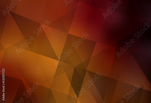 Dark Orange vector shining triangular layout.