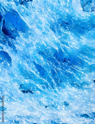 sea textur. ocean wave made of blue - toned shards of glass © Alena