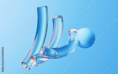 Tela Soft ball and abstract geometric background, 3d rendering.