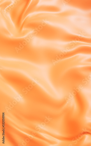 Flowing orange cloth background, 3d rendering.