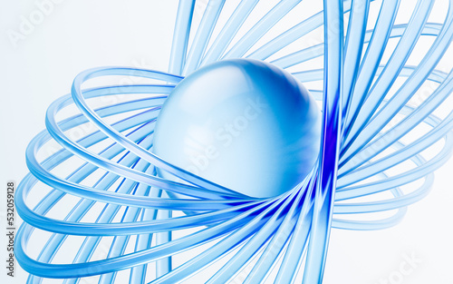 Fototapeta Naklejka Na Ścianę i Meble -  Transparent glass with gradient colors, 3d rendering.