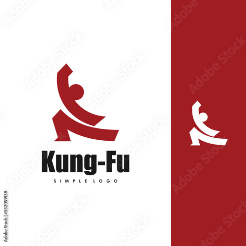 simple kung fu logo, simple martial arts school logo