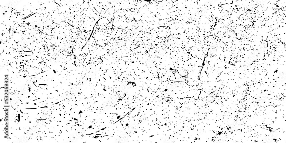 Grunge abstract urban background. Distress texture of spots, stains, ink, dots, scratches. Design element for pattern, grungy effect, template, backdrop. Monochrome vector illustration