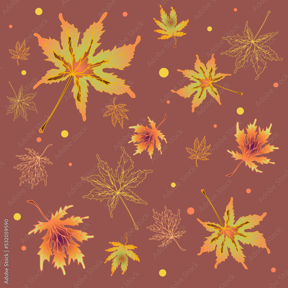 Autumn Vector Pattern with Maple Leaves Autumn Vector Pattern with Maple Leaves