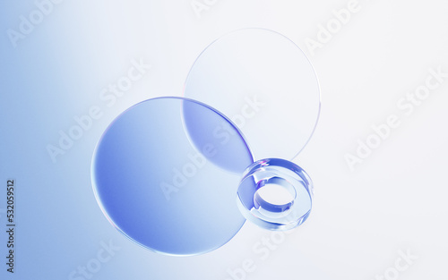 Fototapeta Naklejka Na Ścianę i Meble -  Transparent glass with gradient colors, 3d rendering.