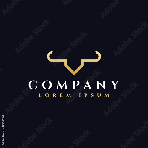 abstract bull premium logo design